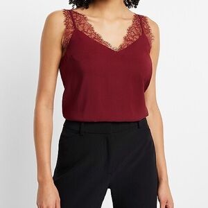 Express Burgundy Lace Cami Top size large